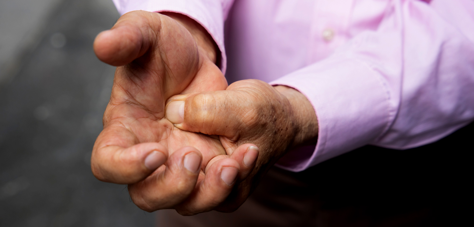 A person holding their hand